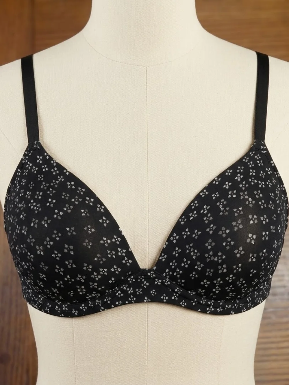 Black Floral Wire Free Bra